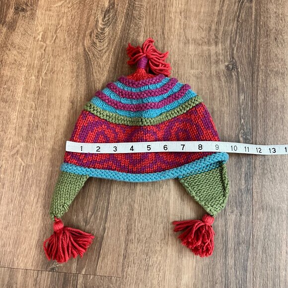 SAMII Rachel MacHenry Chullo hand knit Kids Colorful Winter Hat - Picture 5 of 8